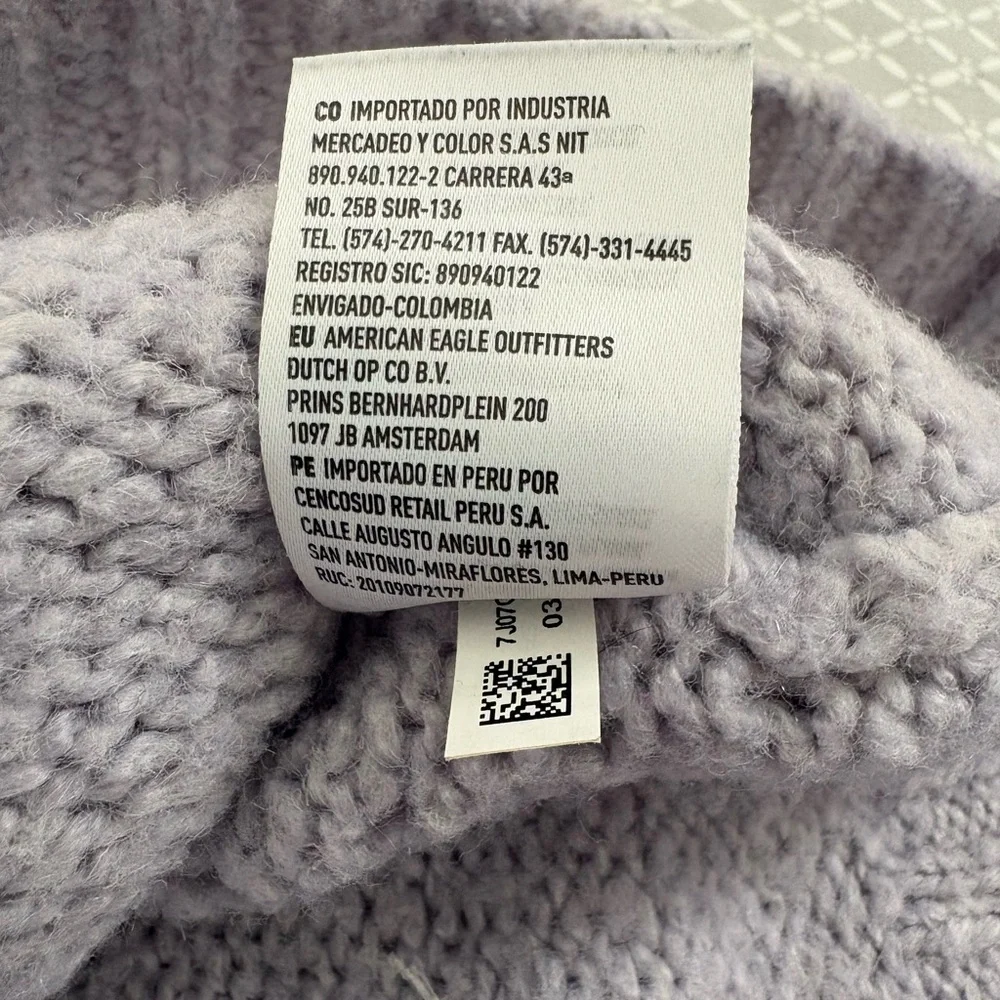 American Eagle Lavender Hooded Knit Sweater Medium